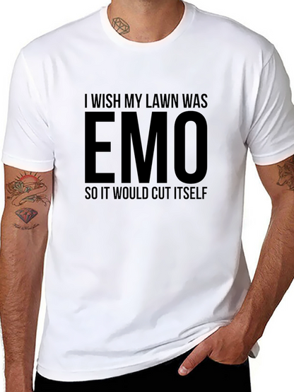 Emo Lawn Black Graphic T-Shirt