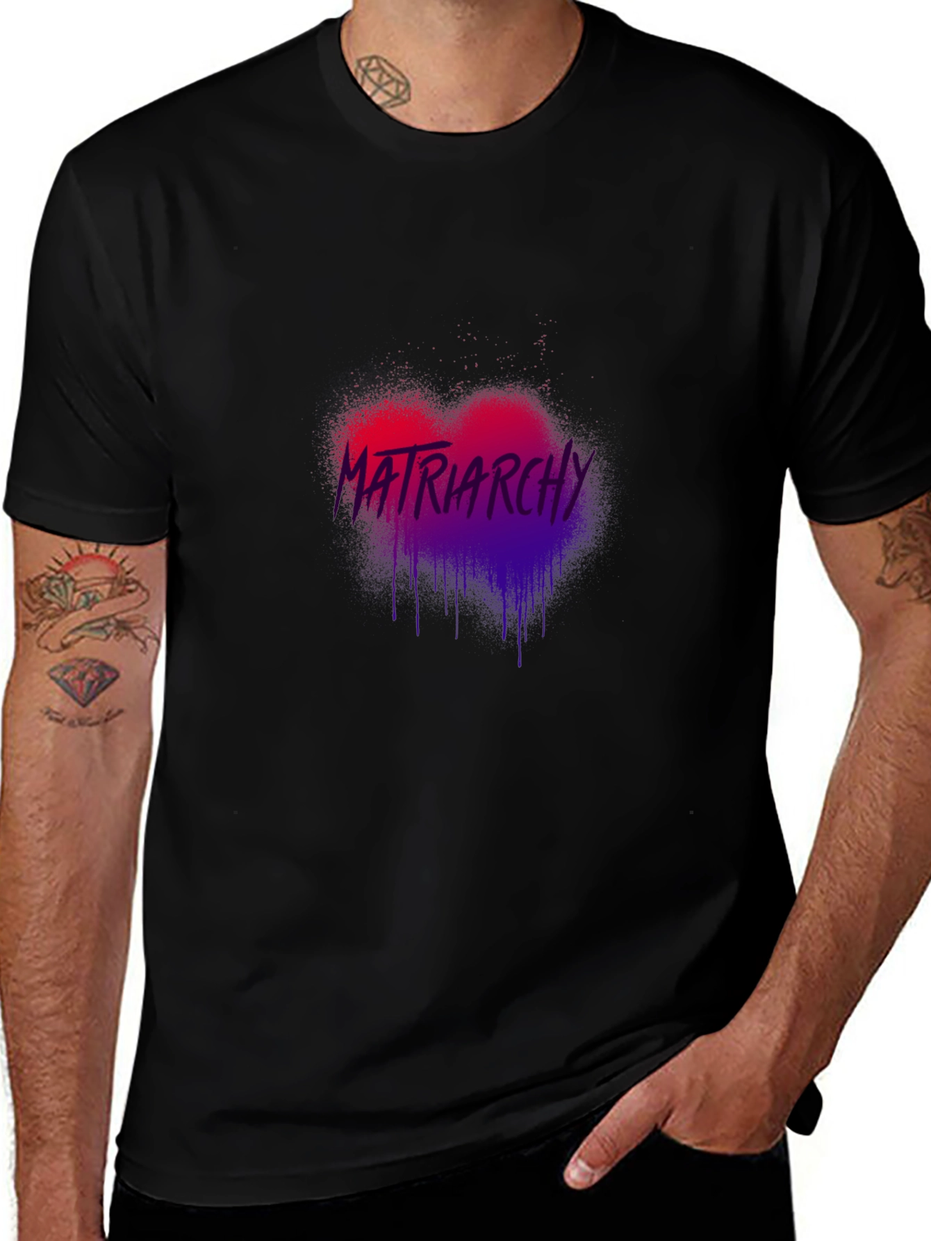 Matriarchy Heart Graphic Black T-Shirt