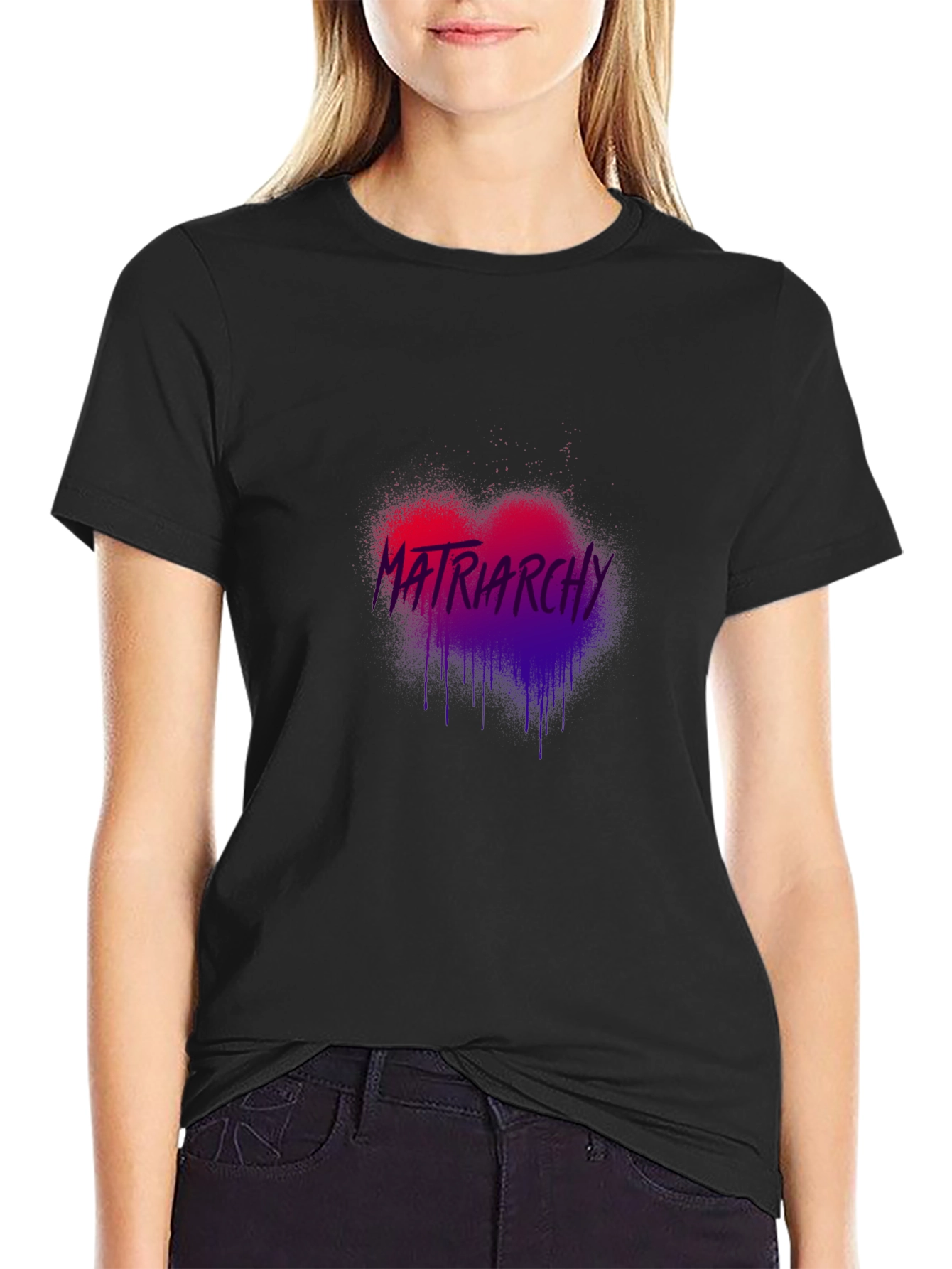 Matriarchy Heart Graphic Black T-Shirt