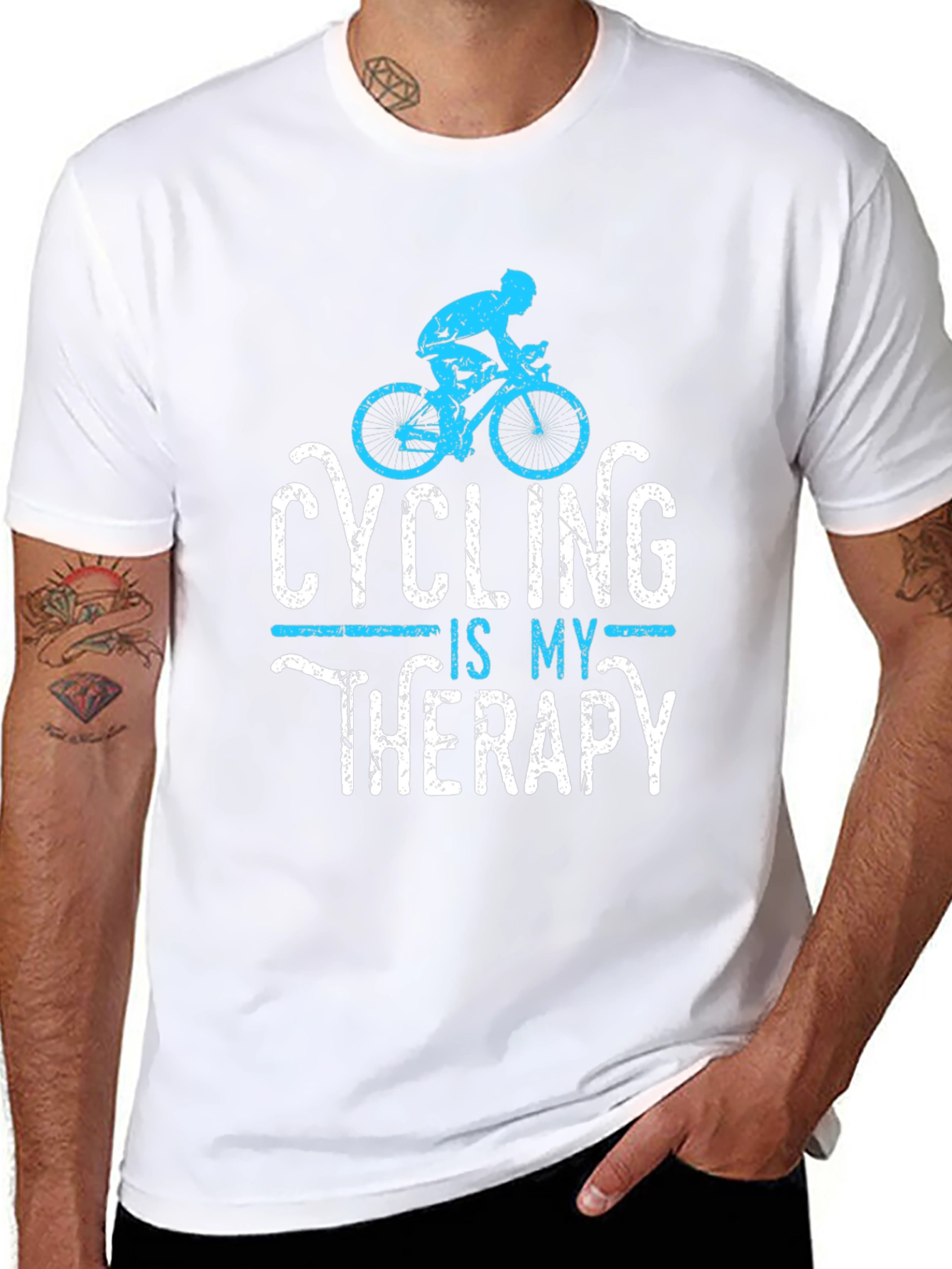 Cycling is My Therapy Mens Graphic Tee