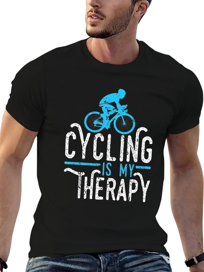 Cycling is My Therapy Mens Graphic Tee