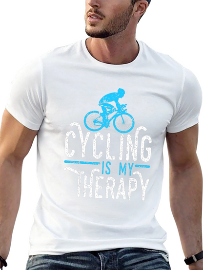 Cycling is My Therapy Mens Graphic Tee