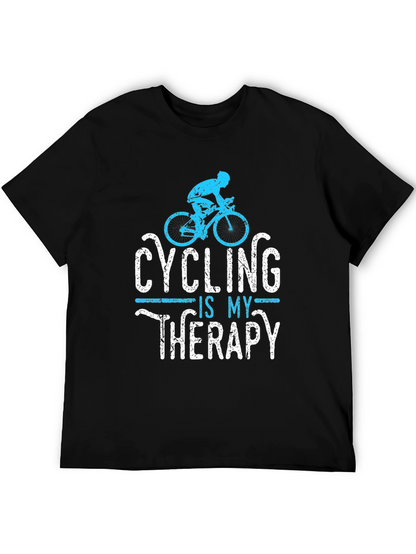 Cycling is My Therapy Mens Graphic Tee