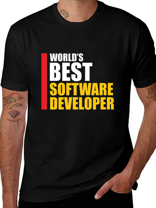 Worlds Best Software Developer T-Shirt - Black