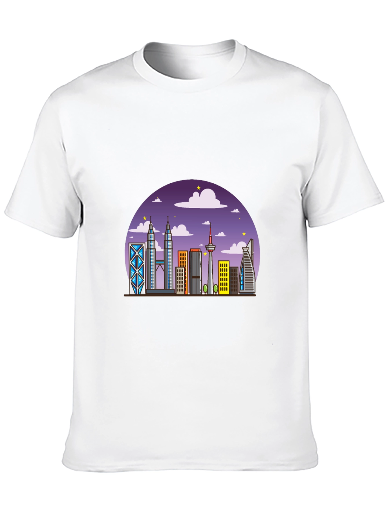 Kuala Lumpur Skyline Graphic Tee - Black Cotton Shirt
