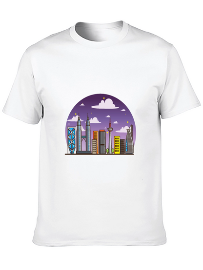 Kuala Lumpur Skyline Graphic Tee - Black Cotton Shirt