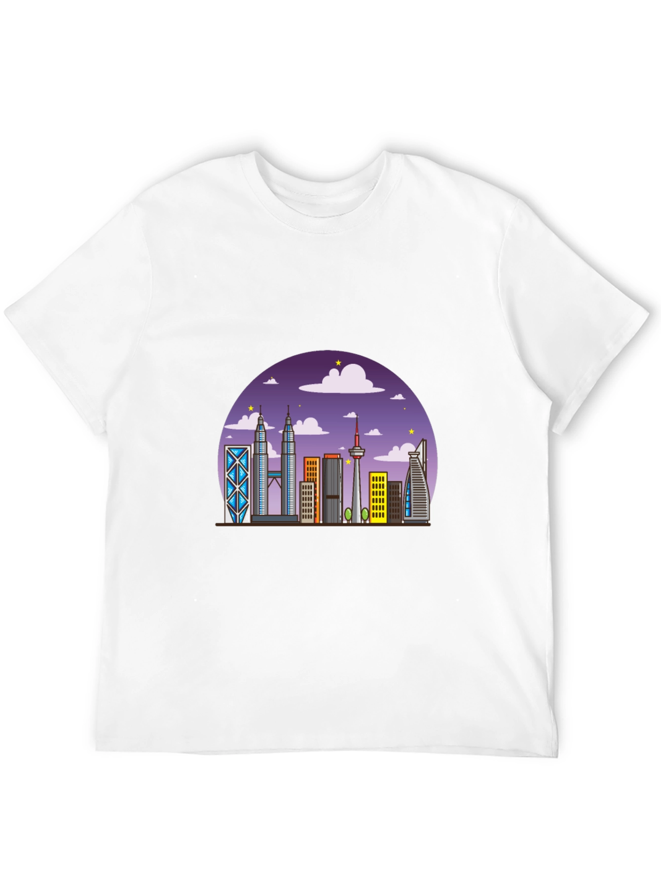 Kuala Lumpur Skyline Graphic Tee - Black Cotton Shirt