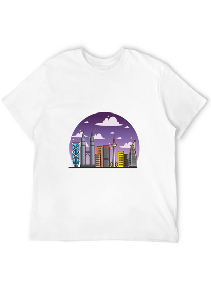 Kuala Lumpur Skyline Graphic Tee - Black Cotton Shirt