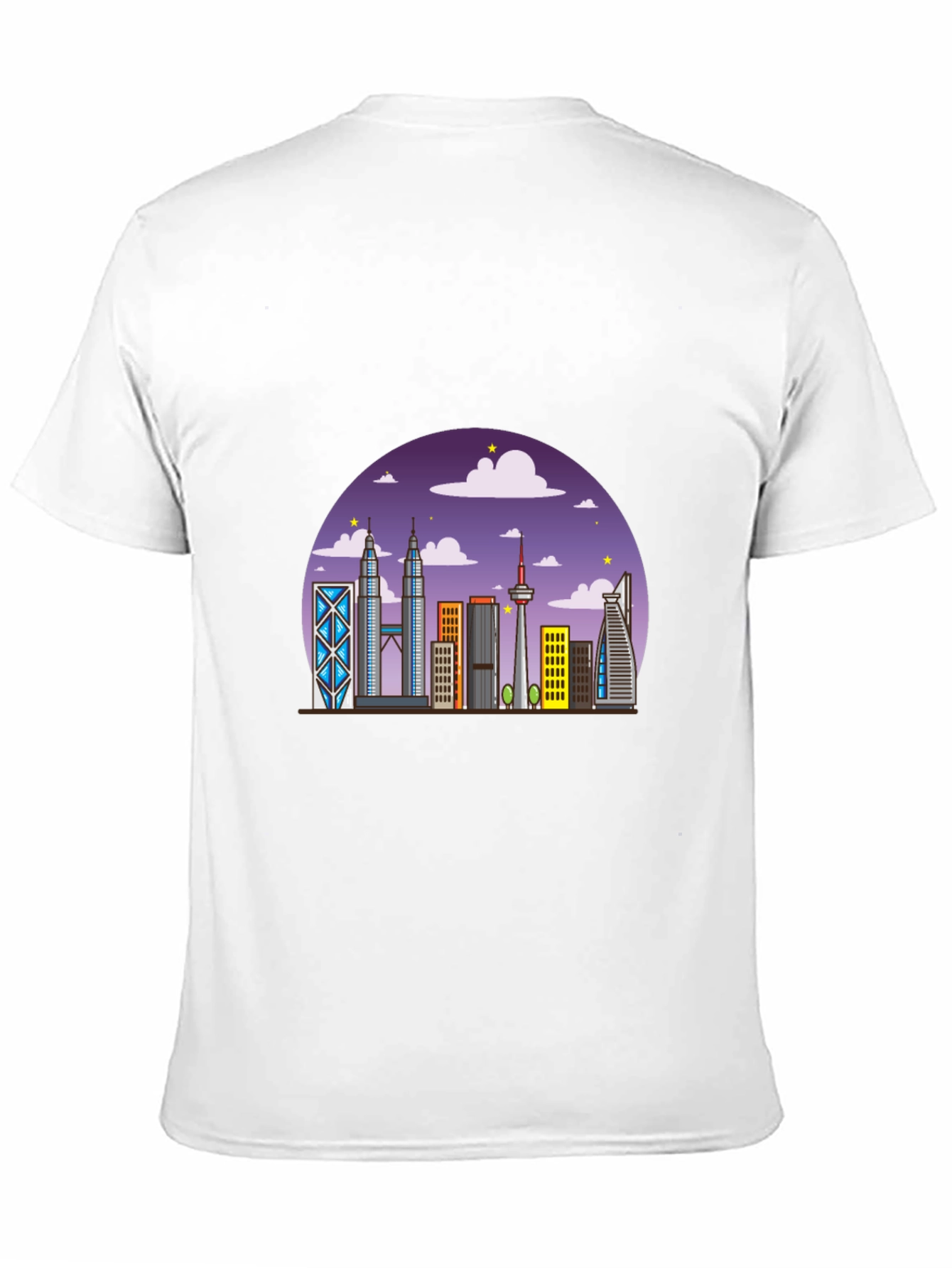 Kuala Lumpur Skyline Graphic Tee - Black Cotton Shirt
