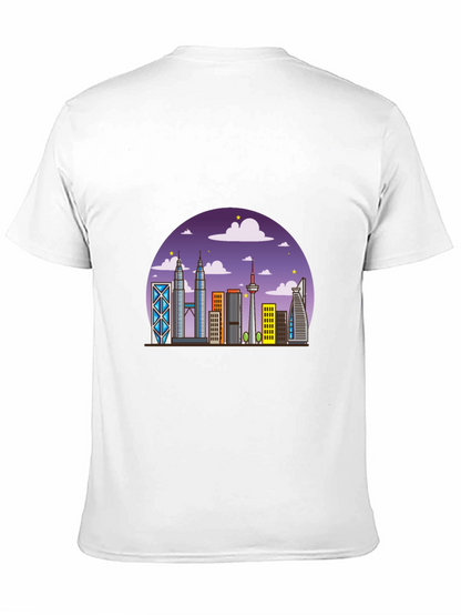Kuala Lumpur Skyline Graphic Tee - Black Cotton Shirt