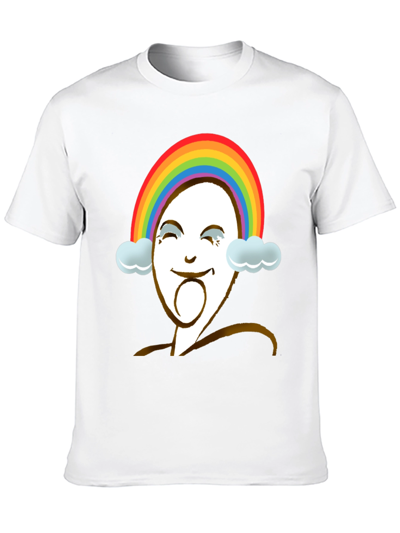 Rainbow Face Graphic Tee - Unique Design