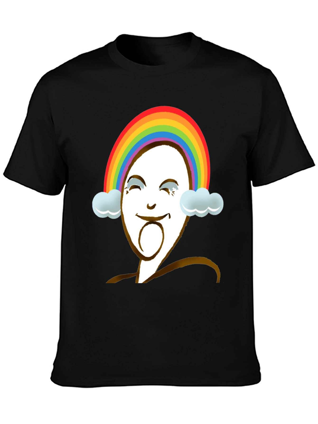Rainbow Face Graphic Tee - Unique Design