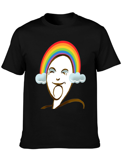 Rainbow Face Graphic Tee - Unique Design