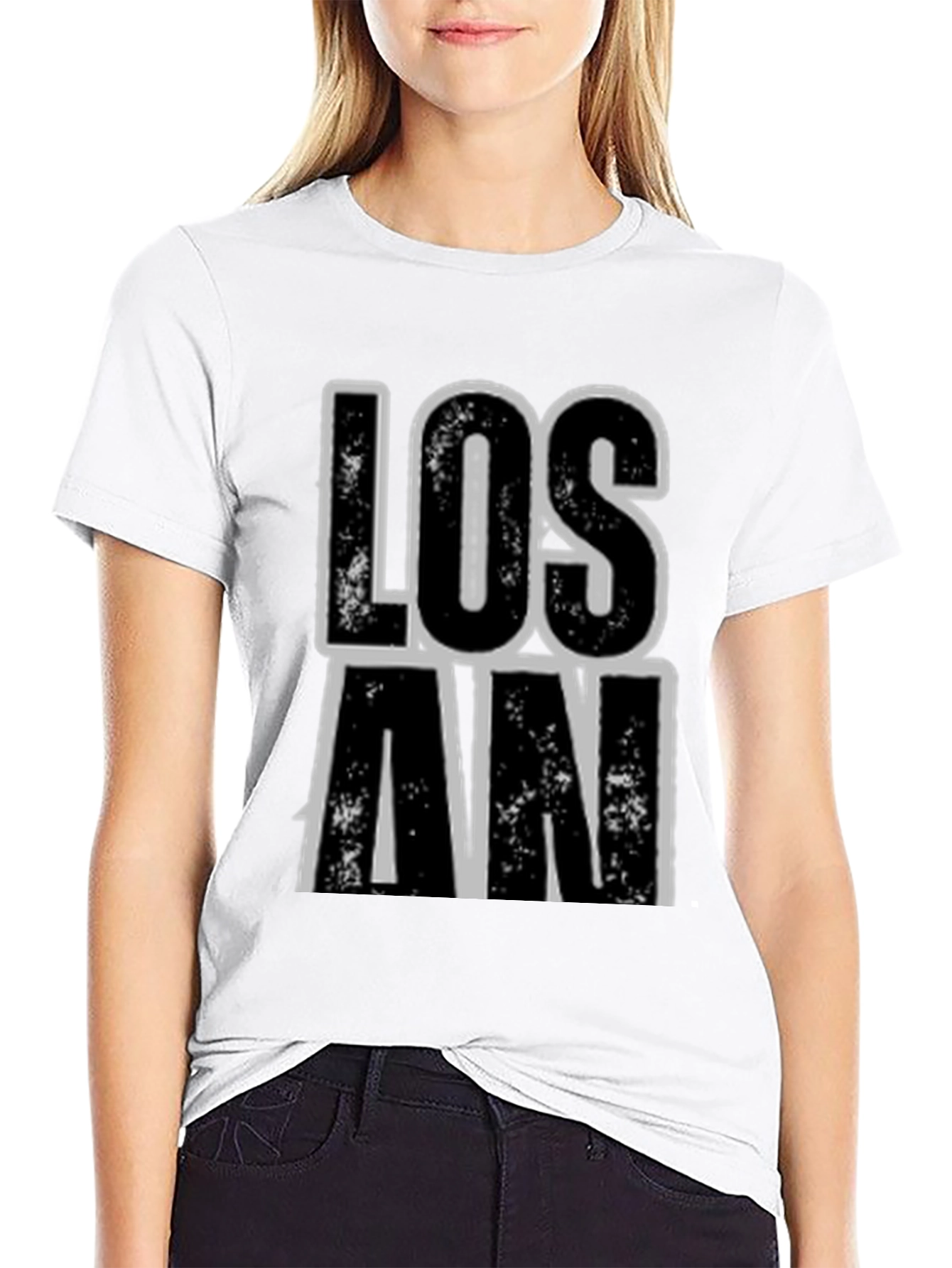Los An Graphic Print Black T-Shirt