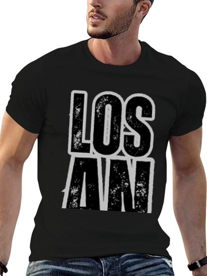 Los An Graphic Print Black T-Shirt