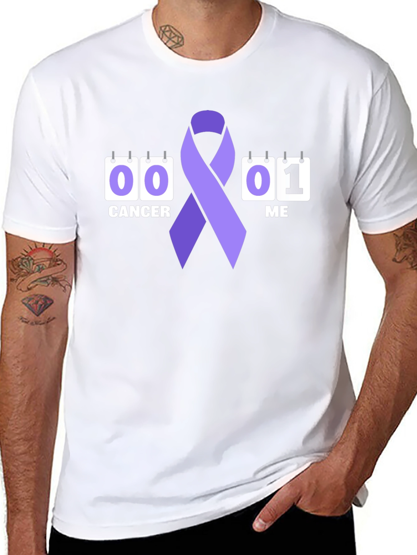 Cancer Awareness Ribbon Graphic T-Shirt