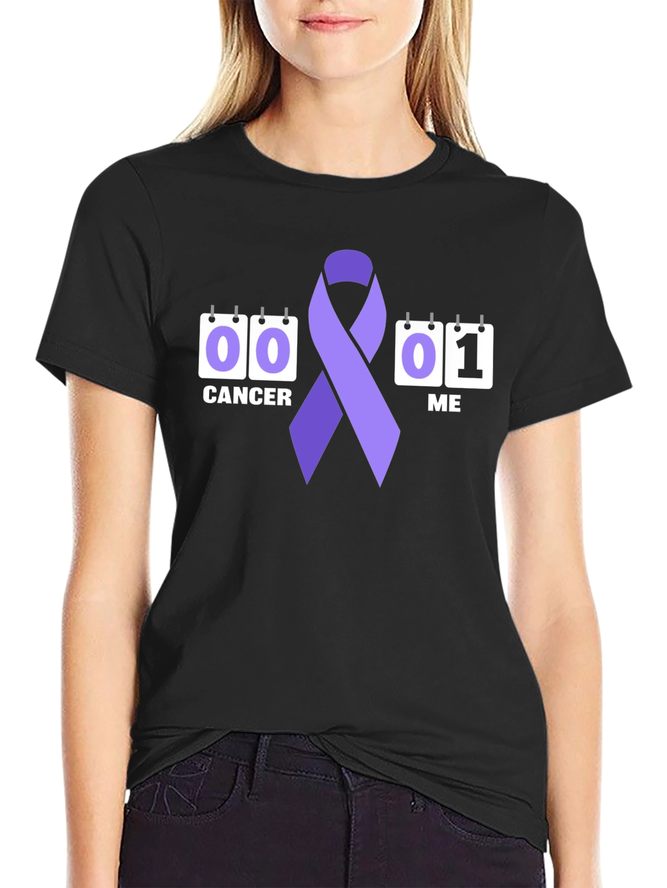 Cancer Awareness Ribbon Graphic T-Shirt