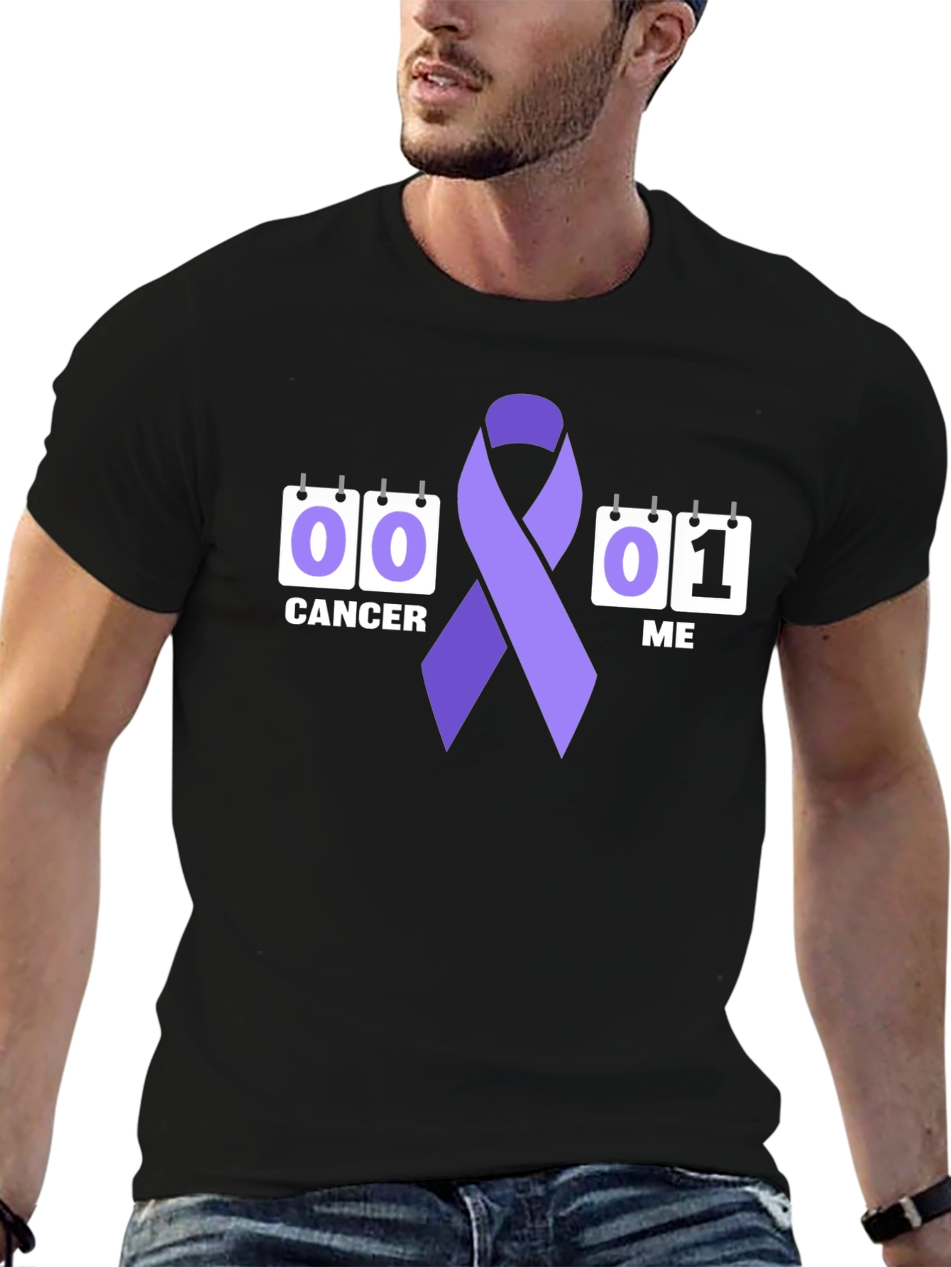 Cancer Awareness Ribbon Graphic T-Shirt