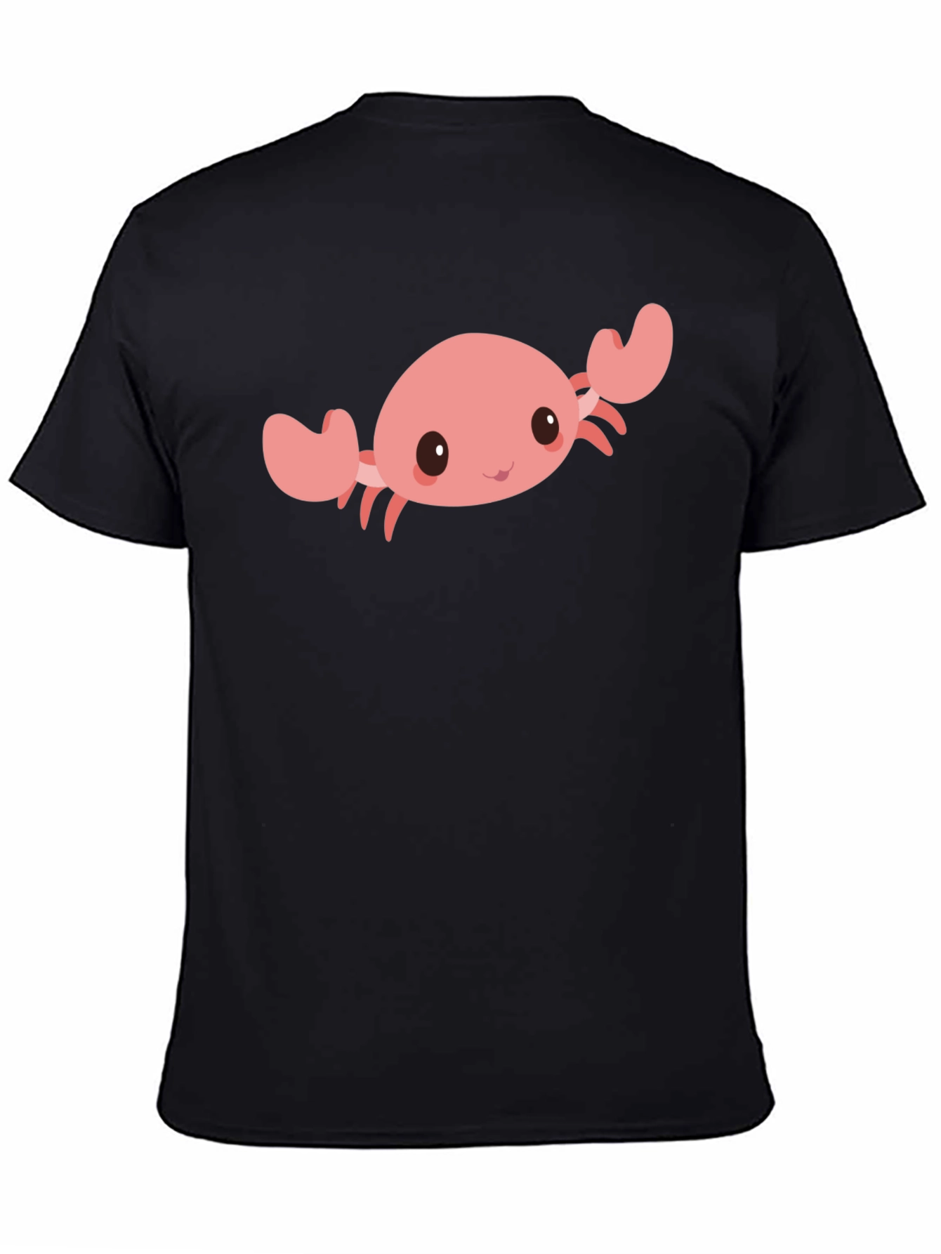 Cute Crab Graphic Tee - Black Cotton Comfort