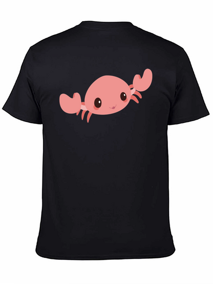 Cute Crab Graphic Tee - Black Cotton Comfort