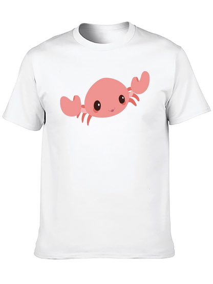 Cute Crab Graphic Tee - Black Cotton Comfort