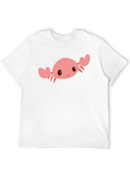 Cute Crab Graphic Tee - Black Cotton Comfort