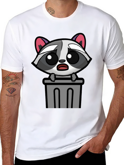 Cute Raccoon in Trash T-Shirt - Unisex Black Tee