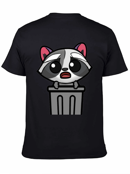 Cute Raccoon in Trash T-Shirt - Unisex Black Tee