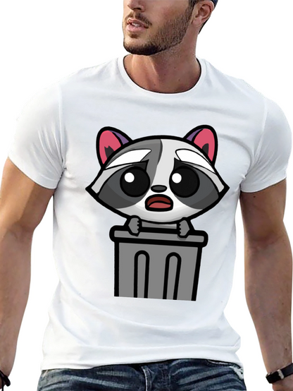 Cute Raccoon in Trash T-Shirt - Unisex Black Tee