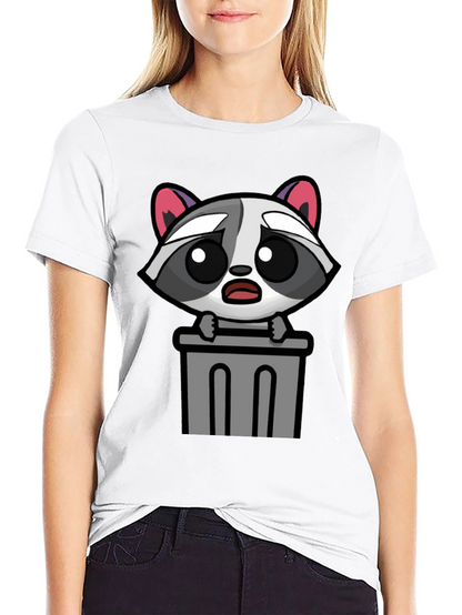Cute Raccoon in Trash T-Shirt - Unisex Black Tee