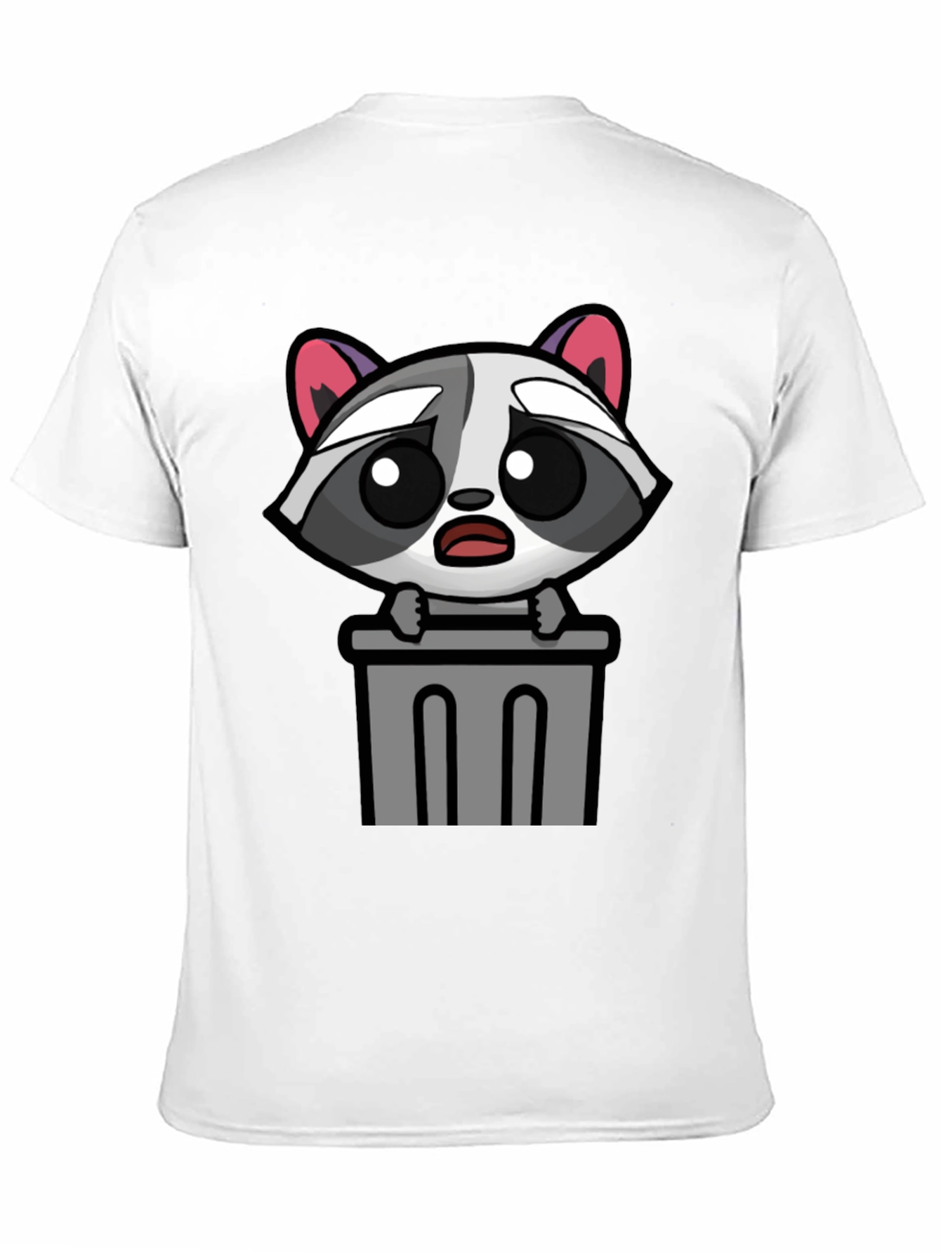 Cute Raccoon in Trash T-Shirt - Unisex Black Tee