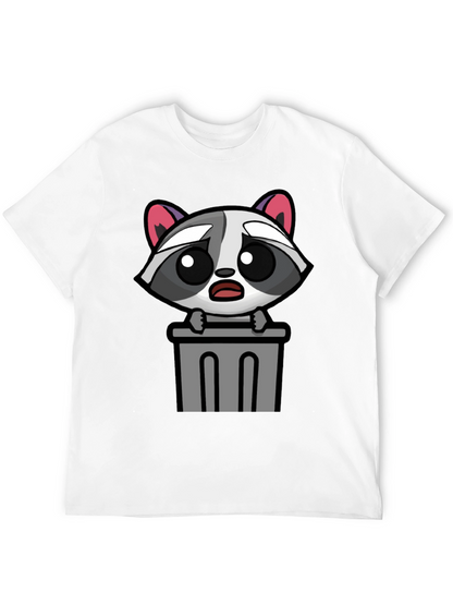 Cute Raccoon in Trash T-Shirt - Unisex Black Tee