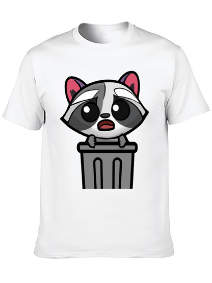 Cute Raccoon in Trash T-Shirt - Unisex Black Tee