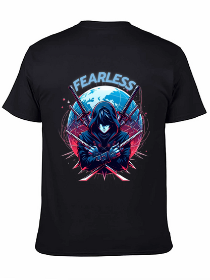 Fearless Anime Ninja Graphic T-Shirt