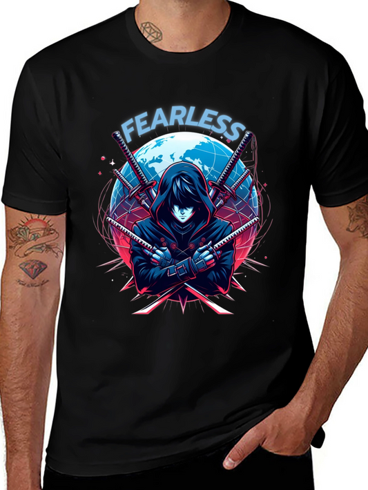 Fearless Anime Ninja Graphic T-Shirt