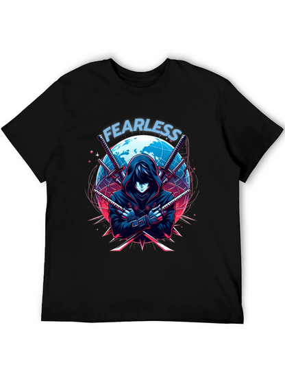 Fearless Anime Ninja Graphic T-Shirt