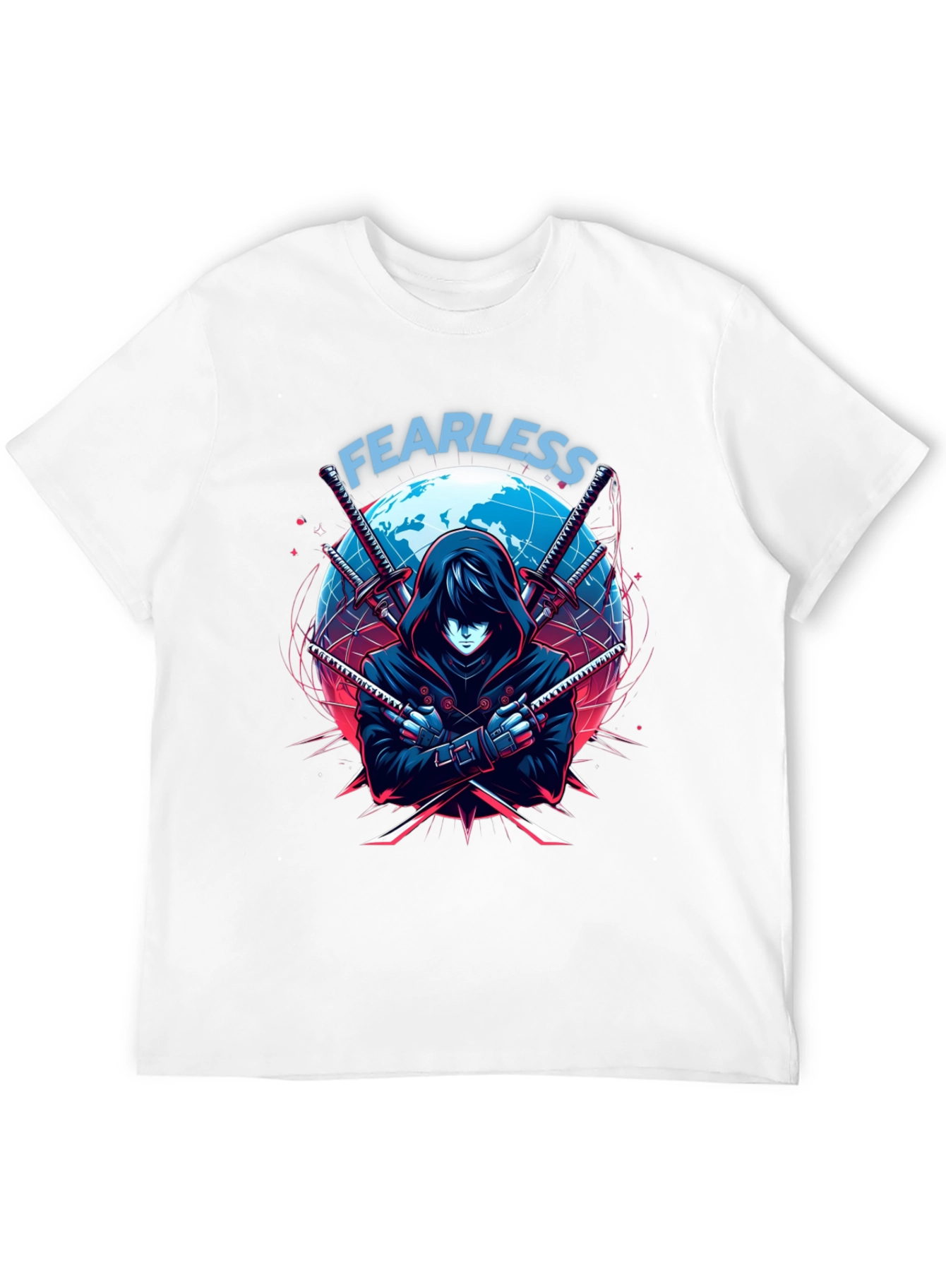 Fearless Anime Ninja Graphic T-Shirt