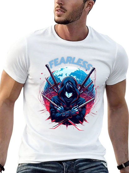 Fearless Anime Ninja Graphic T-Shirt