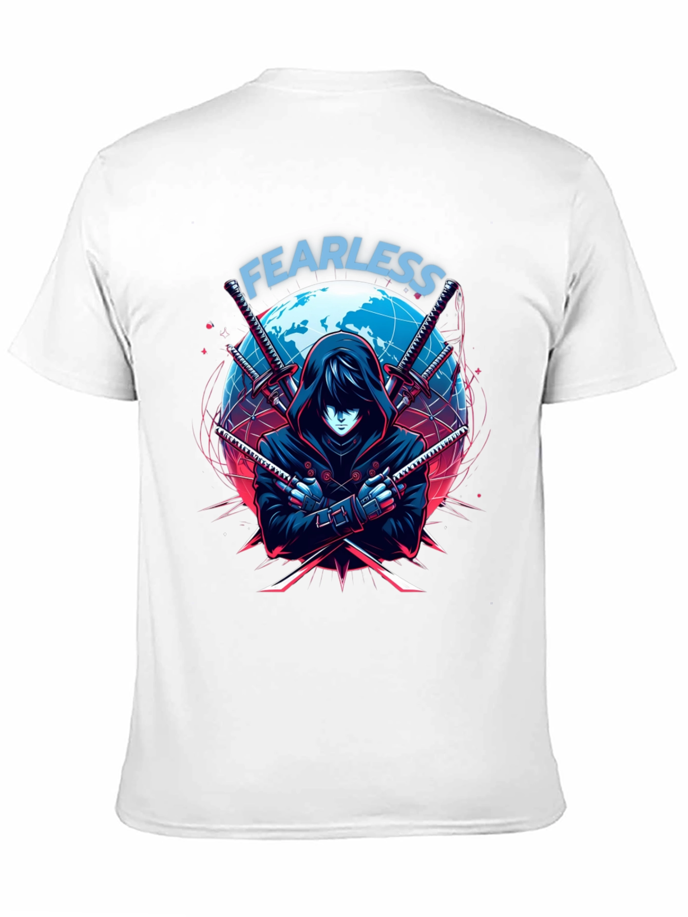 Fearless Anime Ninja Graphic T-Shirt