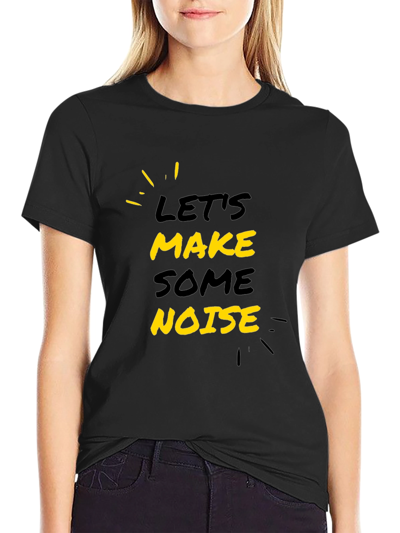 Lets Make Some Noise Black Graphic Tee