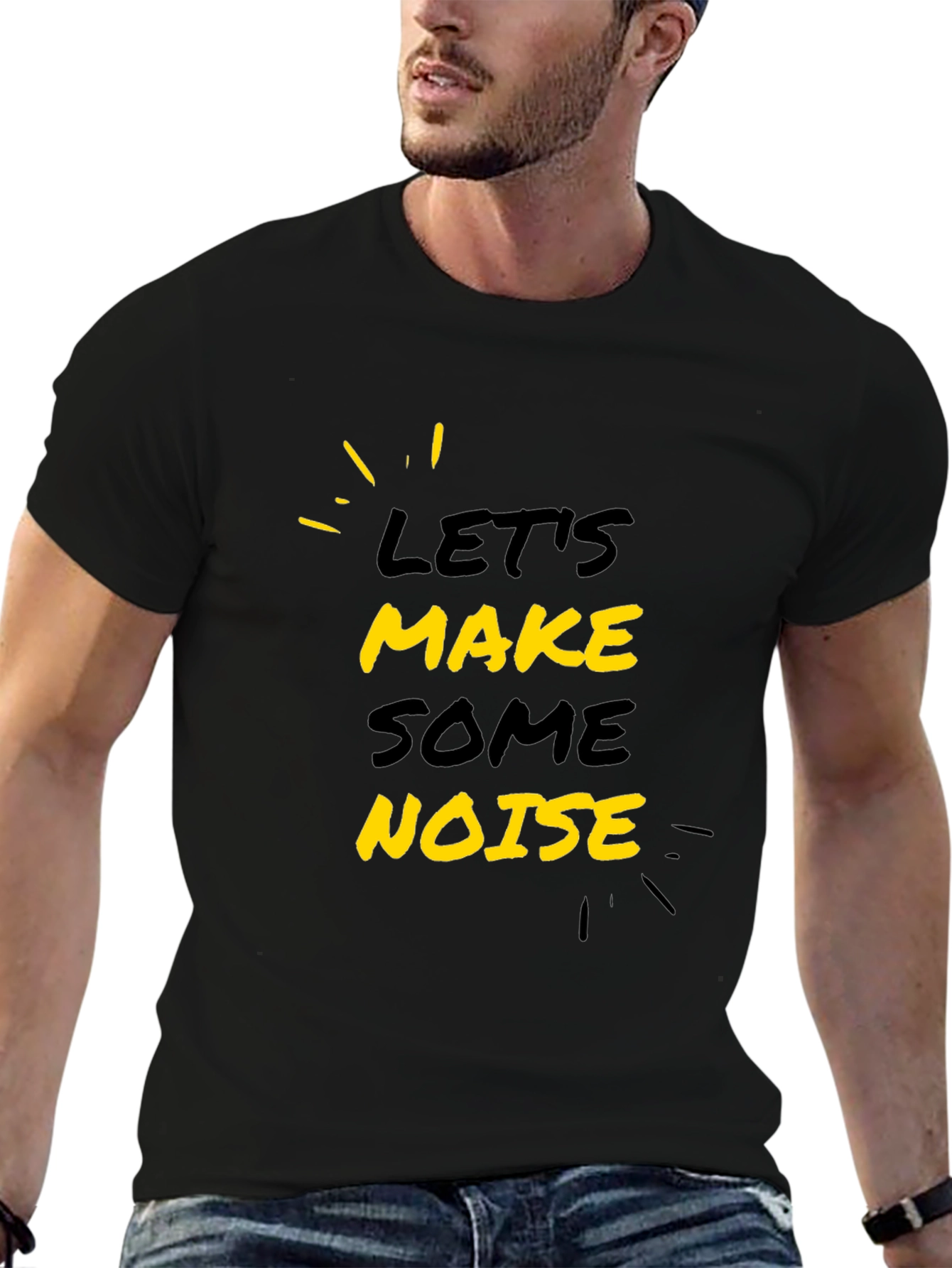 Lets Make Some Noise Black Graphic Tee