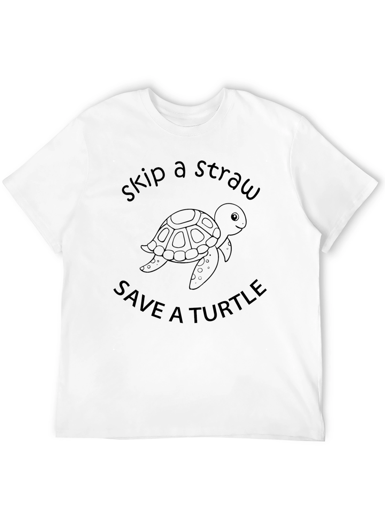 Skip a Straw Save a Turtle Black T-Shirt