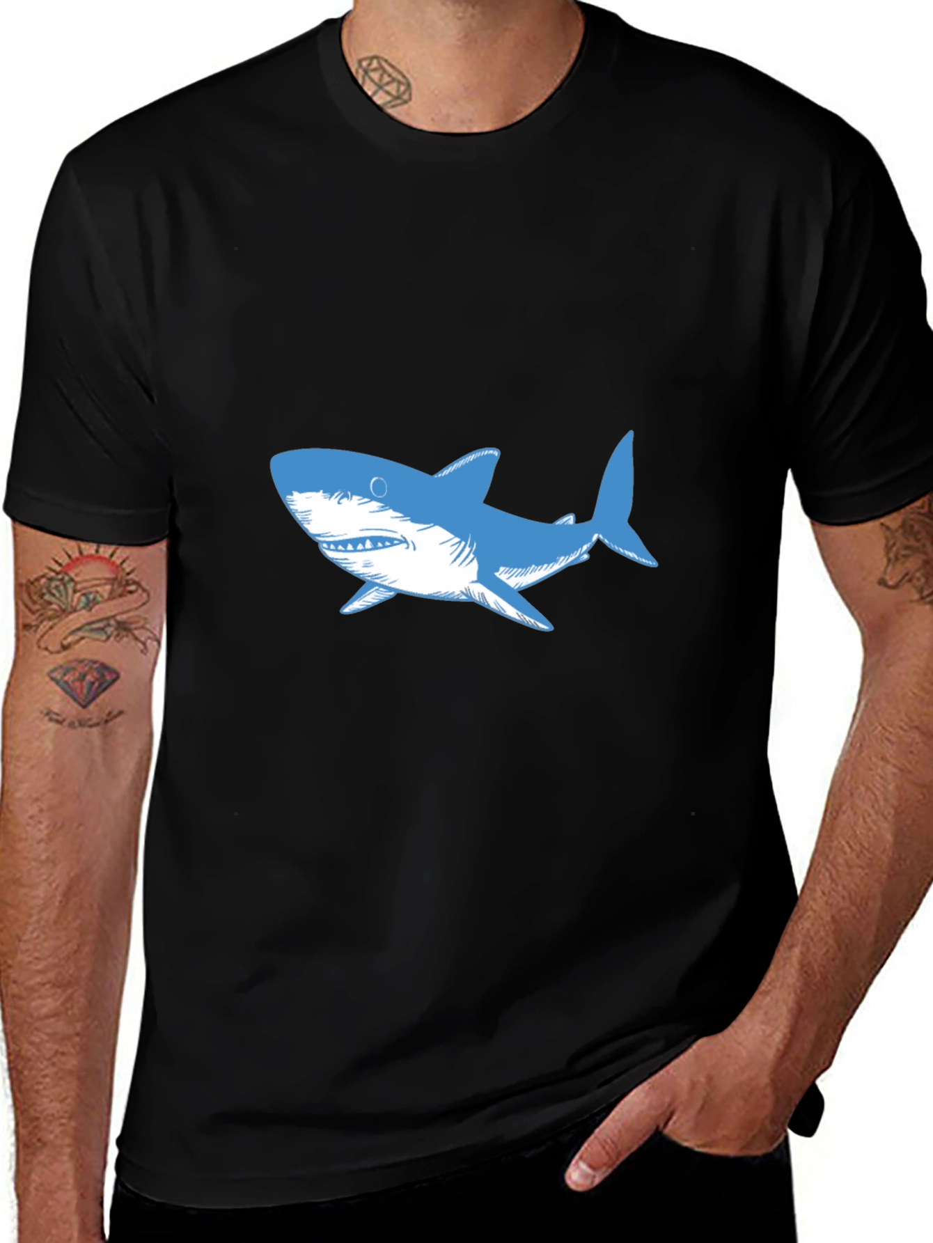 Shark Graphic Black T-Shirt