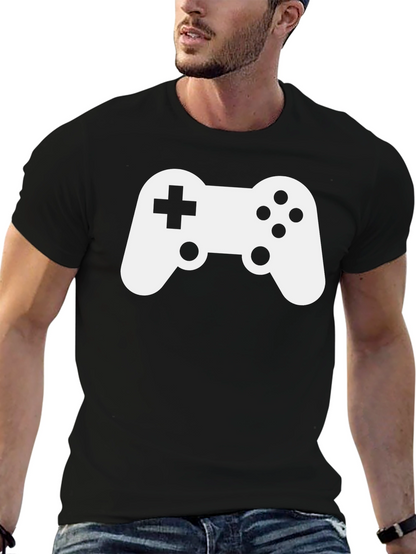 Gaming Controller Graphic Tee - Black Cotton Shirt