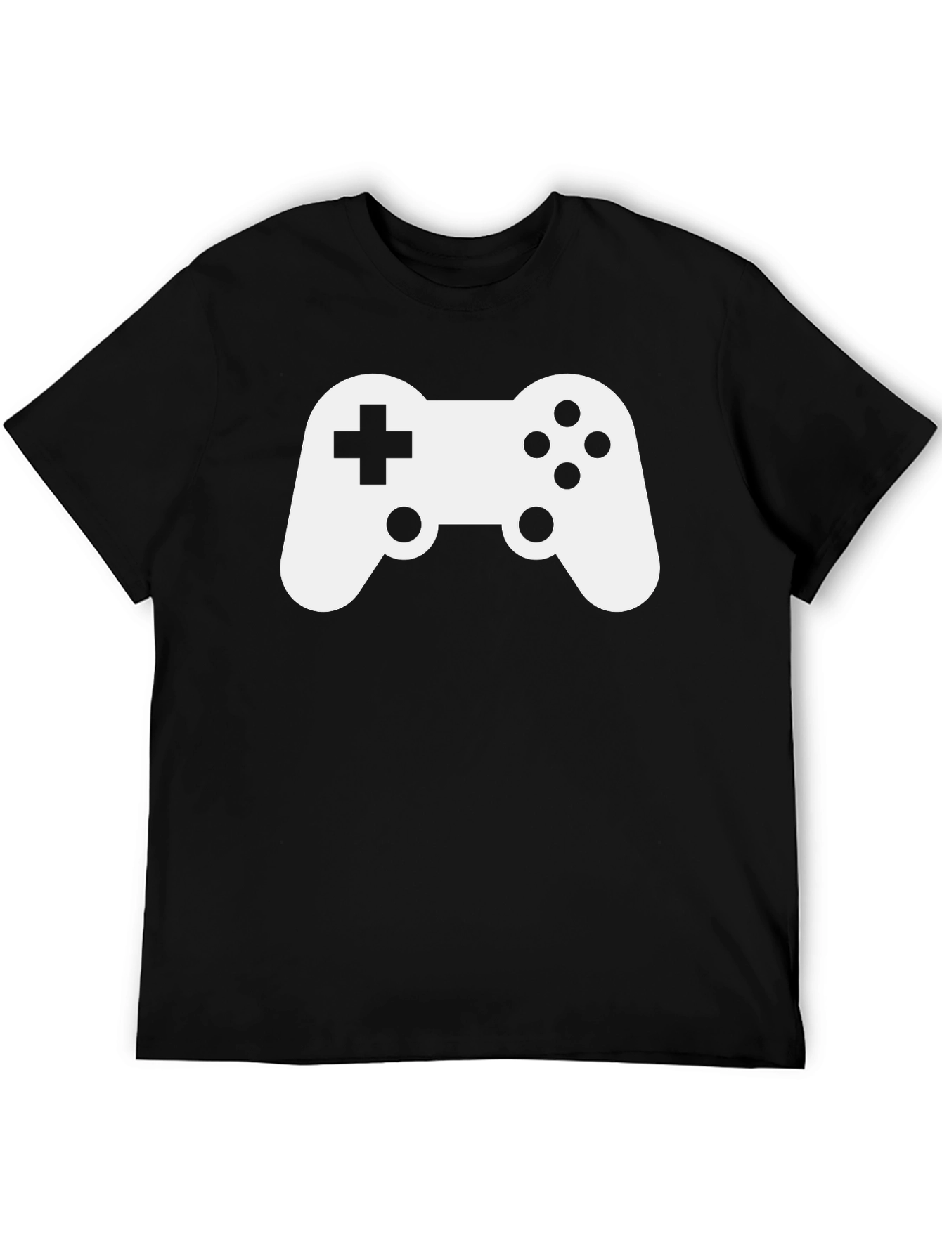 Gaming Controller Graphic Tee - Black Cotton Shirt