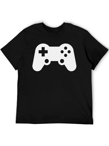 Gaming Controller Graphic Tee - Black Cotton Shirt