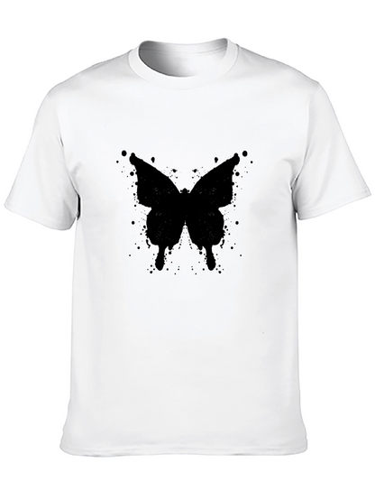 Black Butterfly Splatter Graphic T-Shirt