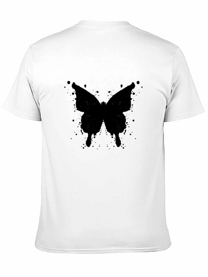 Black Butterfly Splatter Graphic T-Shirt