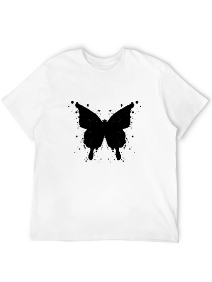 Black Butterfly Splatter Graphic T-Shirt