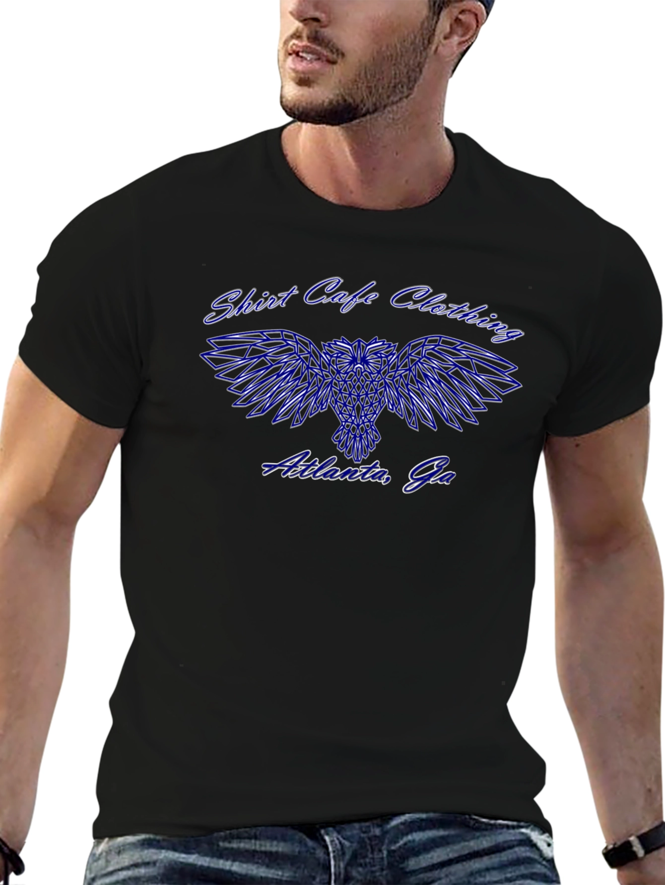 Shirt Cafe Clothing Black T-Shirt w/ Owl Design